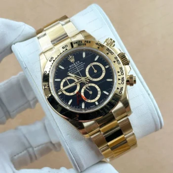 Rolex Daytona 126508 40 mm Siyah Kadranlı Sarı Altın Super Clone Eta Saat detay 6