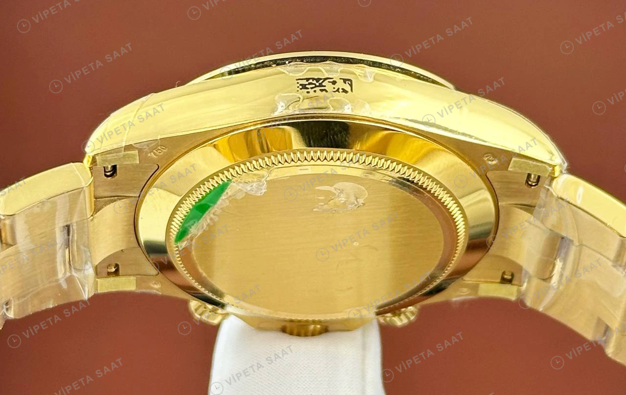 Rolex Daytona 126508 40 mm Yeşil Kadranlı Sarı Altın Super Clone Eta Saat detay 6