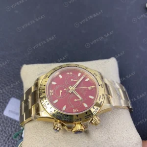 Rolex Daytona Kırmızı Super Clone ETA Saat karşıdan görünüm