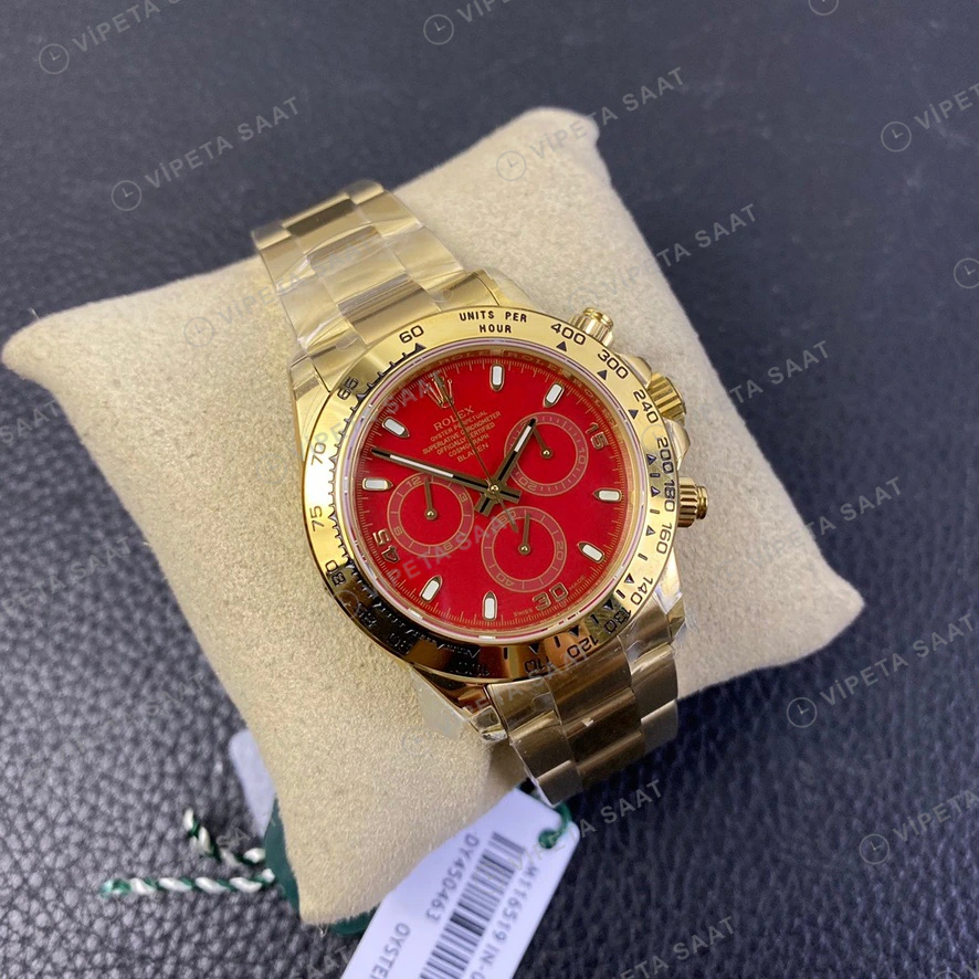 Rolex Daytona Kırmızı Super Clone ETA Saat detay 4
