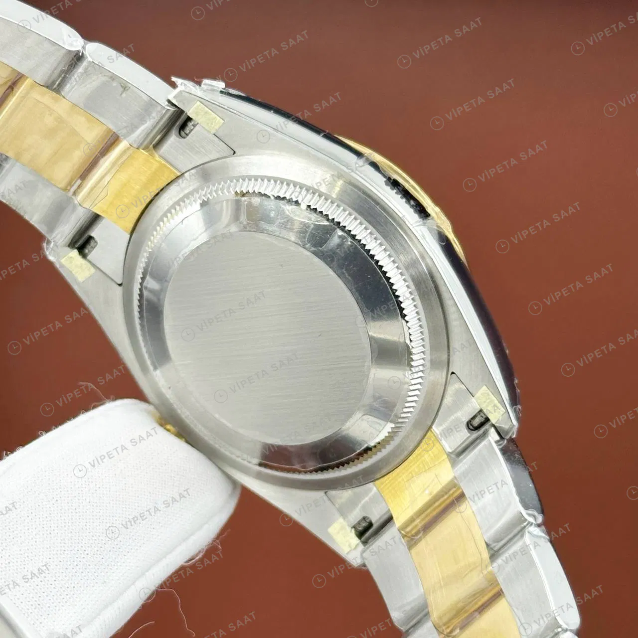 Rolex Explorer 124270 40 mm Siyah Kadranlı President Sarı Altın Super Clone Eta Saat detay 4