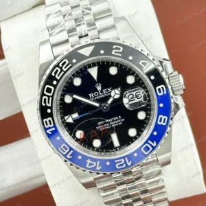 Rolex GMT-Master II 126710BLNR Batgirl 904L Çelik Cerachrom Jubilee ETA Saat karşıdan görünüm