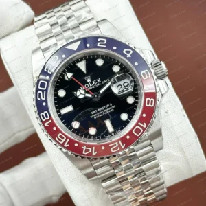 Rolex GMT-Master II 126710BLRO Pepsi 3285 904L Çelik Jubilee ETA Saat karşıdan görünüm