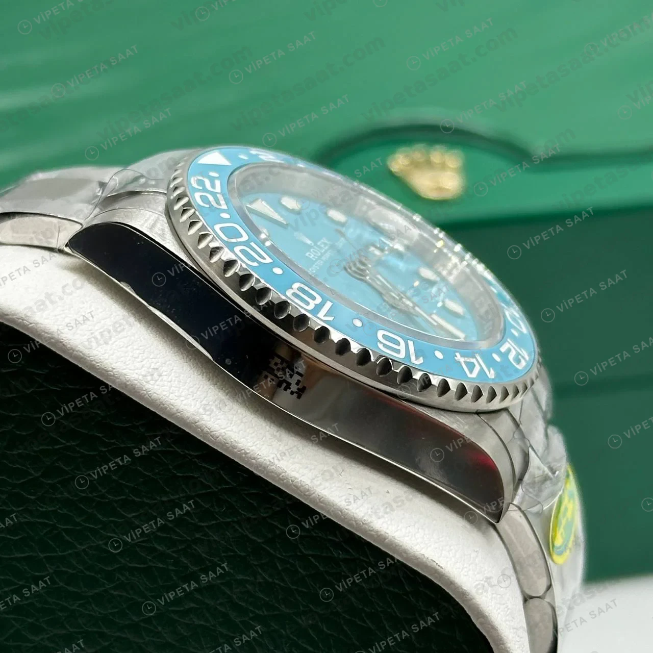 Rolex GMT-Master II Buz Mavisi Kadran Mavi-Siyah Bezel Super Clone ETA Saat foto 4