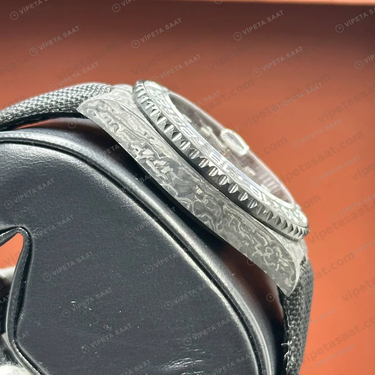 Rolex GMT-Master II Karbon Kasa Gümüş Pave Kadran Super Clone ETA Saat foto 4
