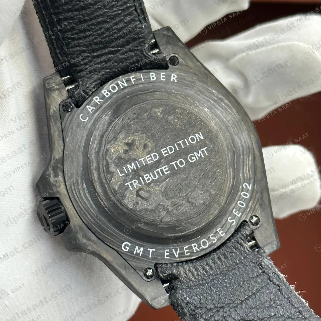 Rolex GMT-Master II Karbon Kasa Gümüş Pave Kadran Super Clone ETA Saat foto 5