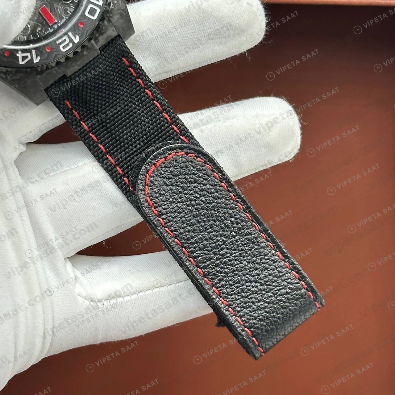 Rolex GMT-Master II Karbon Kasa Pave Kadran Kordon Super Clone ETA Saat foto 3