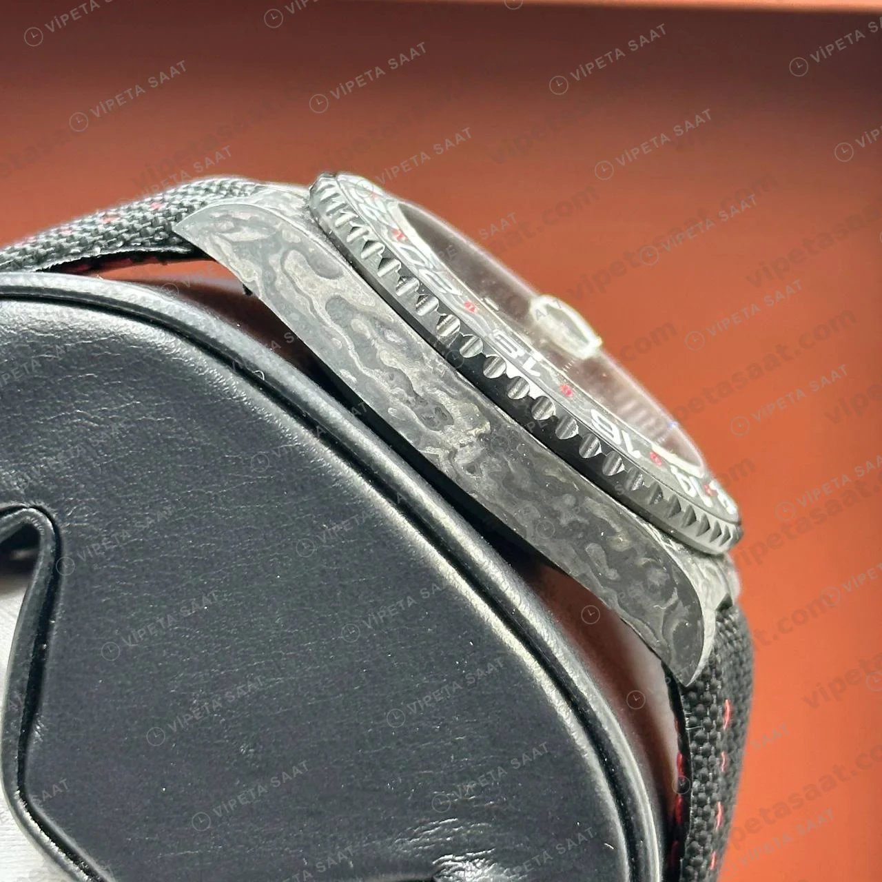 Rolex GMT-Master II Karbon Kasa Pave Kadran Kordon Super Clone ETA Saat foto 4