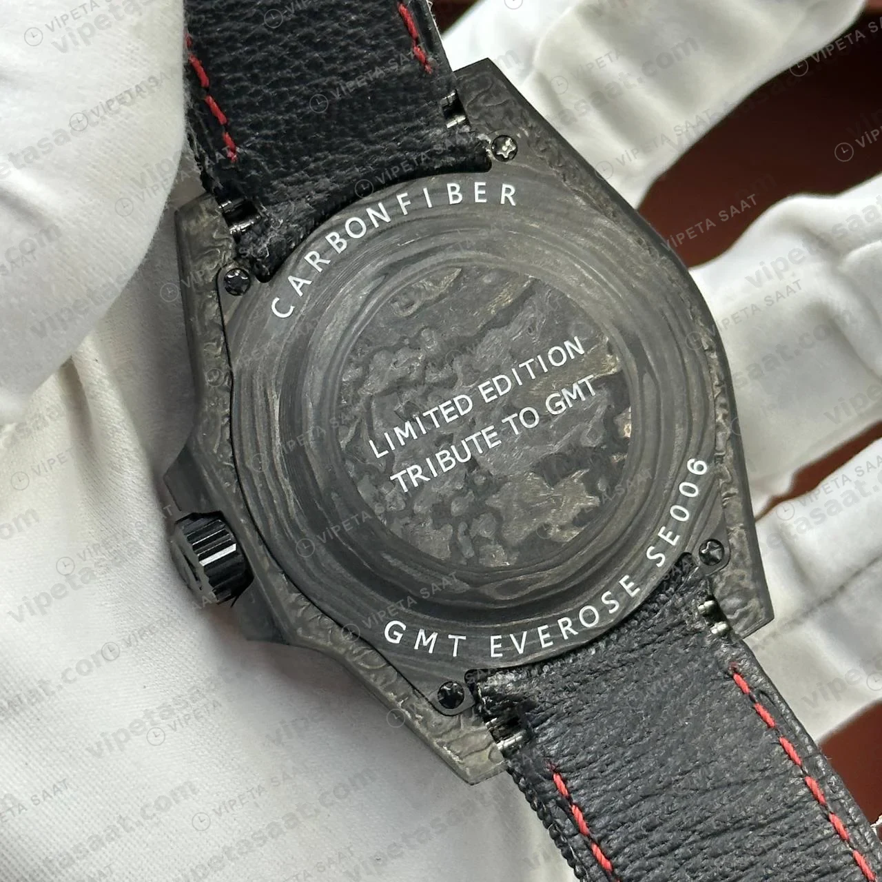 Rolex GMT-Master II Karbon Kasa Pave Kadran Kordon Super Clone ETA Saat foto 5