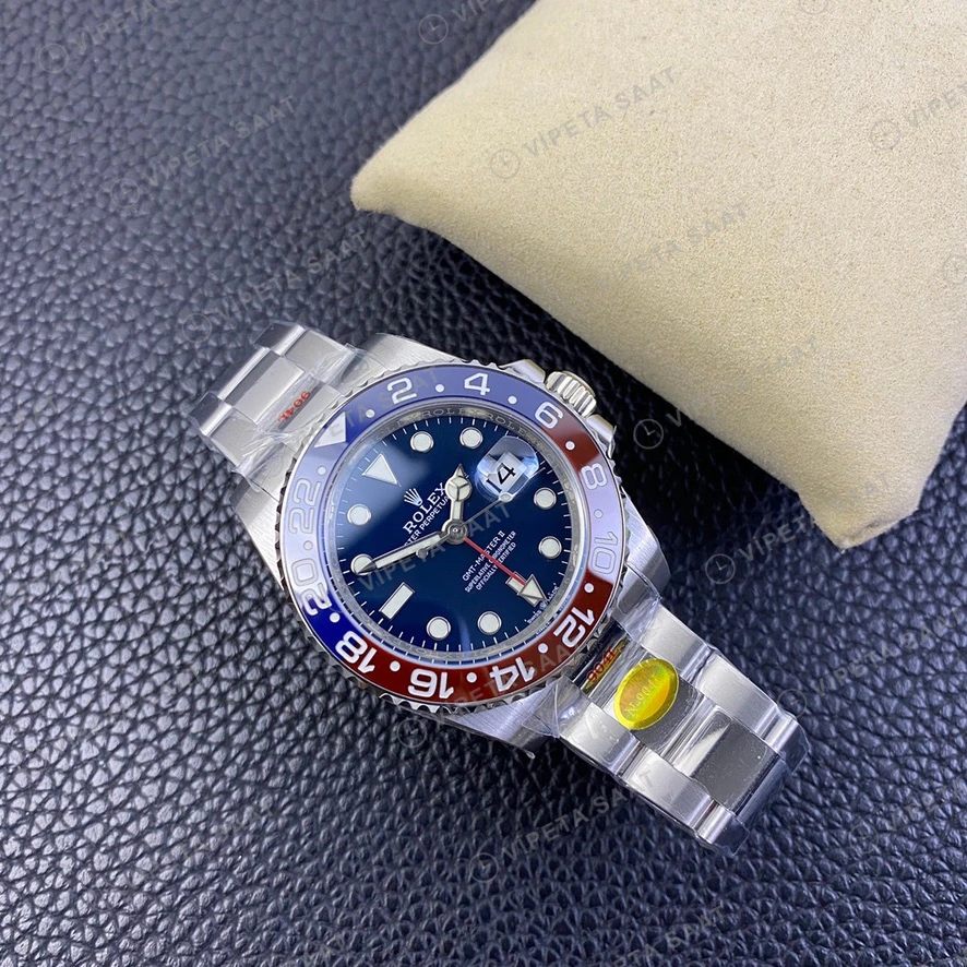 Rolex GMT-Master II Pepsi Siyah Super Clone ETA Saat detay 4