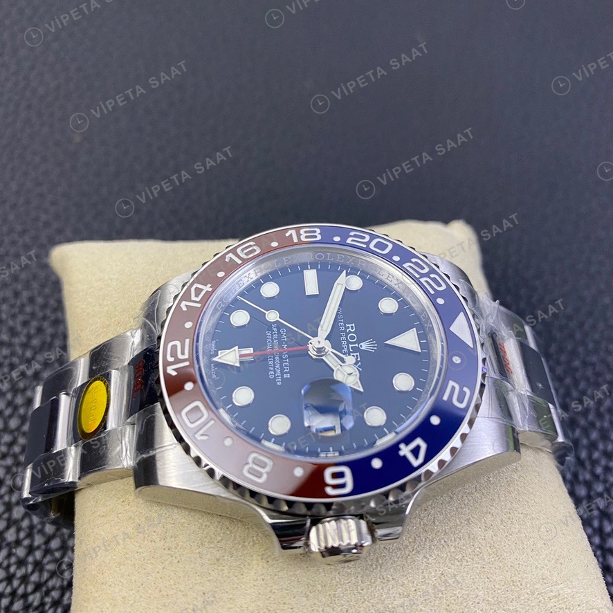 Rolex GMT-Master II Pepsi Siyah Super Clone ETA Saat detay 5