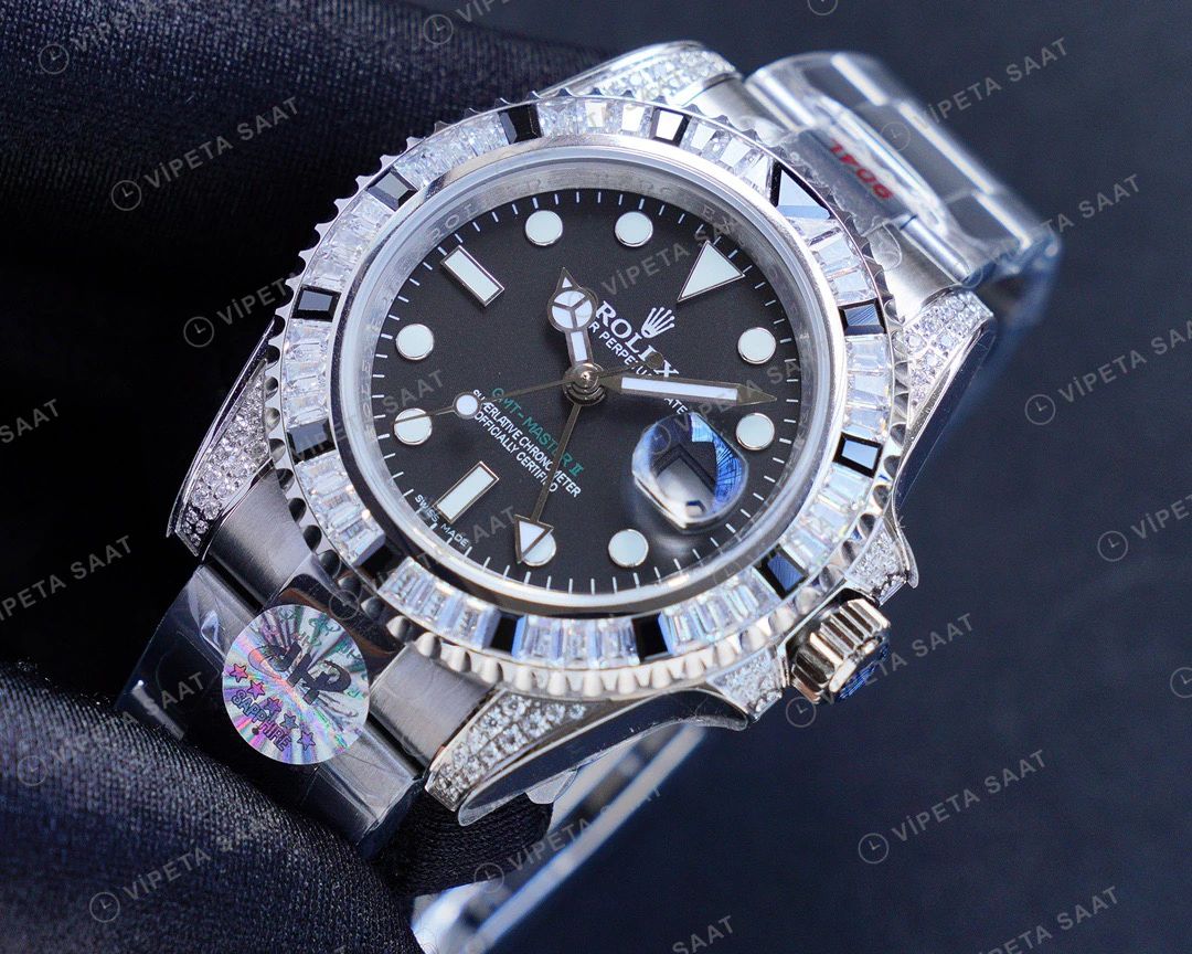 Rolex GMT-Master II Baget Siyah Super Clone ETA Saat detay 5