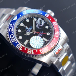 Rolex GMT-Master II Siyah Super Clone ETA Saat karşıdan görünüm
