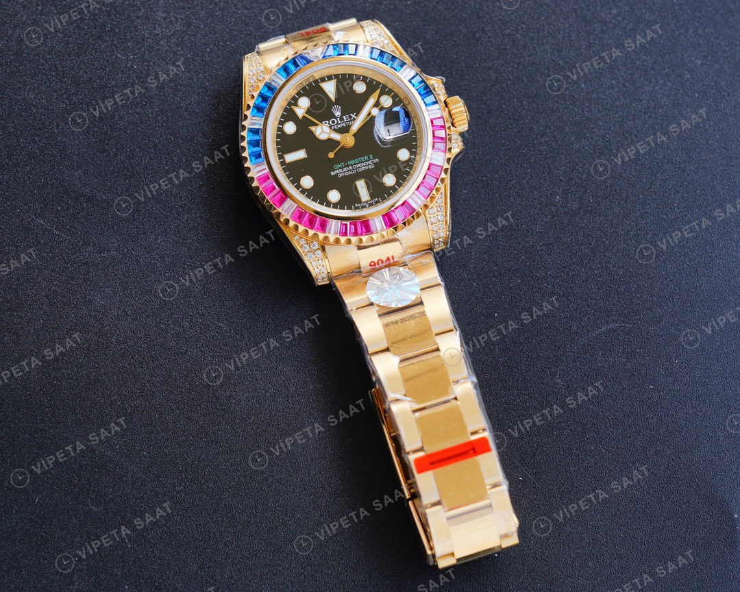 Rolex GMT-Master II Baget Siyah Super Clone ETA Saat detay 9