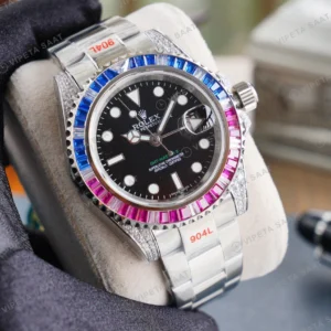 Rolex GMT-Master II Baget Siyah Super Clone ETA Saat karşıdan görünüm