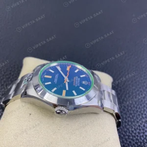Rolex Milgauss Yeşil Super Clone ETA Saat karşıdan görünüm