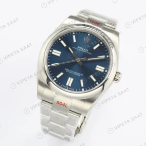 Rolex Oyster Perpetual Mavi 41mm Oyster Super Clone ETA Saat yan görünüm