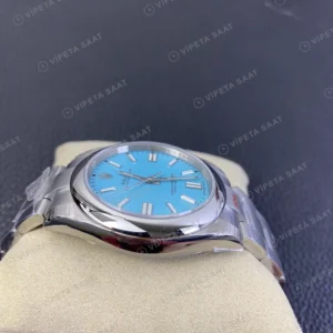 Rolex Oyster Perpetual Buz Mavi Oyster Super Clone ETA Saat karşıdan görünüm