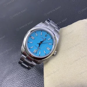 Rolex Oyster Perpetual Buz Mavi Oyster Super Clone ETA Saat detay 4