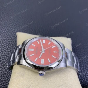 Rolex Oyster Perpetual Kırmızı Oyster Super Clone ETA Saat karşıdan görünüm