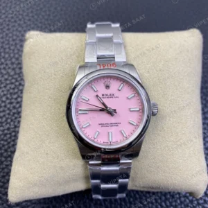Rolex Oyster Perpetual Pembe Oyster Super Clone ETA Saat detay 5