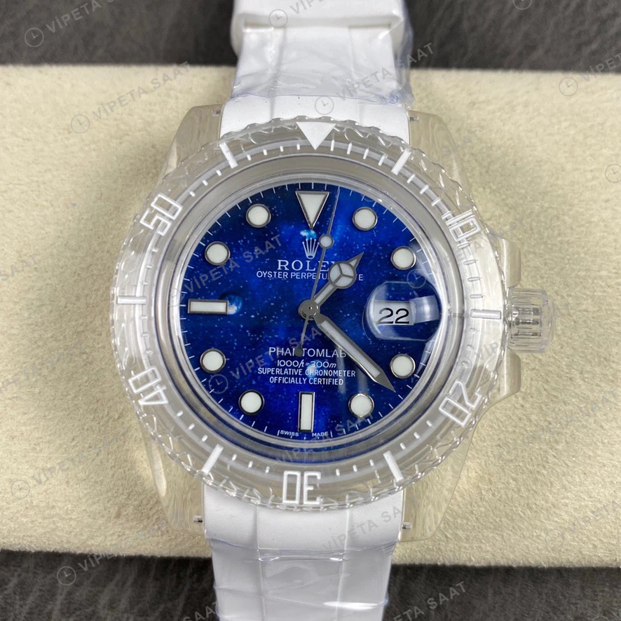 Rolex Mavi Super Clone ETA Saat yan görünüm