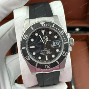Rolex Sea-Dweller 126603 Siyah Kadranlı Oysterflex Super Clone Eta Saat karşıdan görünüm