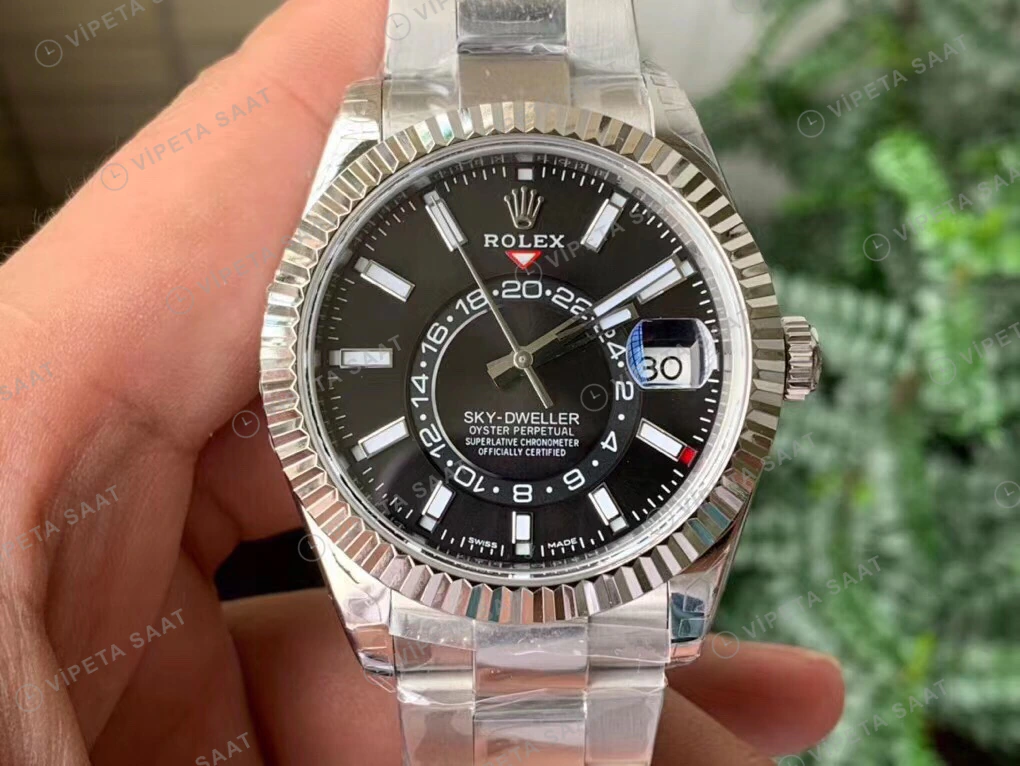 Rolex Sky-Dweller Siyah Super Clone ETA Saat detay 6