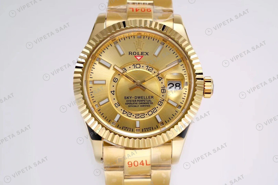 Rolex Sky-Dweller Sarı Super Clone ETA Saat detay 4