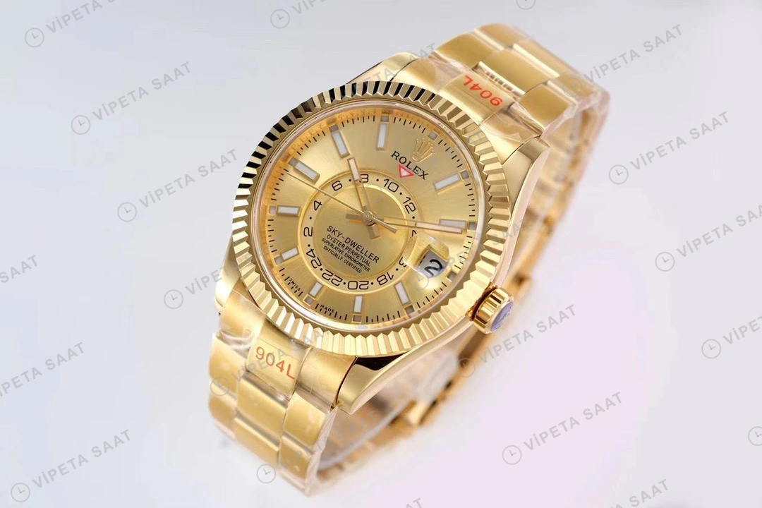 Rolex Sky-Dweller Sarı Super Clone ETA Saat detay 5