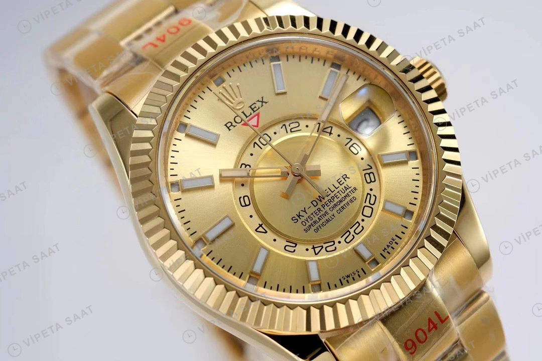 Rolex Sky-Dweller Sarı Super Clone ETA Saat detay 8