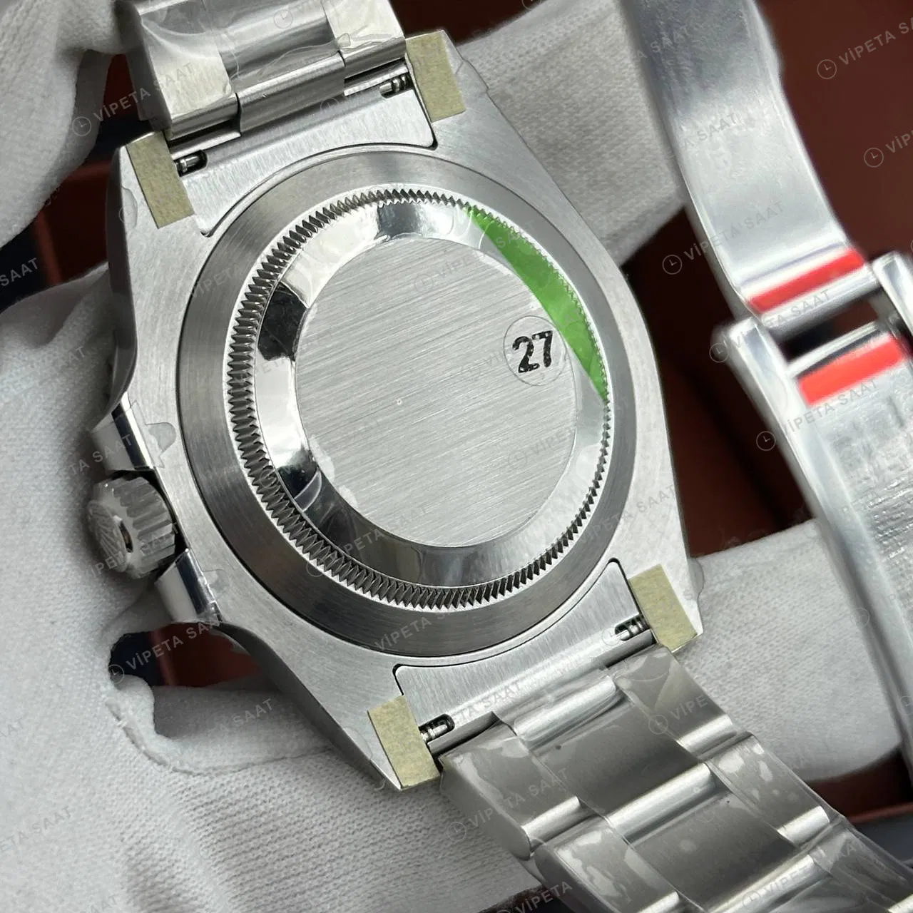 Rolex Submariner 116610LV 40 mm hulk Yeşil Kadranlı Jubilee Super Clone Eta Saat detay 4