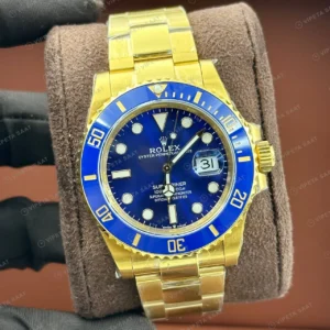 Rolex Submariner 126610LN 41 mm Mavi Kadranlı Sarı Altın Super Clone Eta Saat karşıdan görünüm