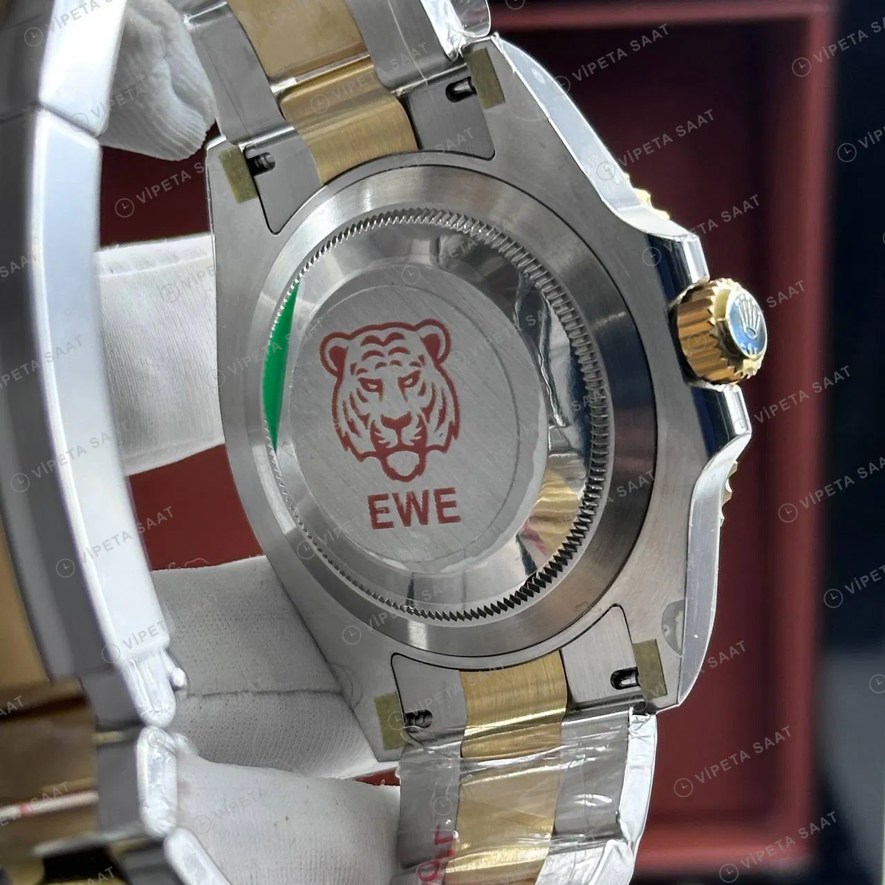 Rolex Submariner 126610LN 41 mm Siyah Kadranlı Sarı Altın İki Renk Super Clone Eta Saat detay 4