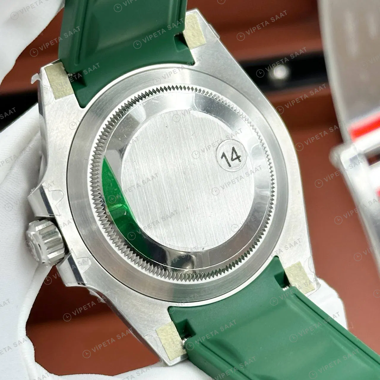 Rolex Submariner 126610LN 41 mm Yeşil Kadranlı Oysterflex Super Clone Eta Saat detay 4