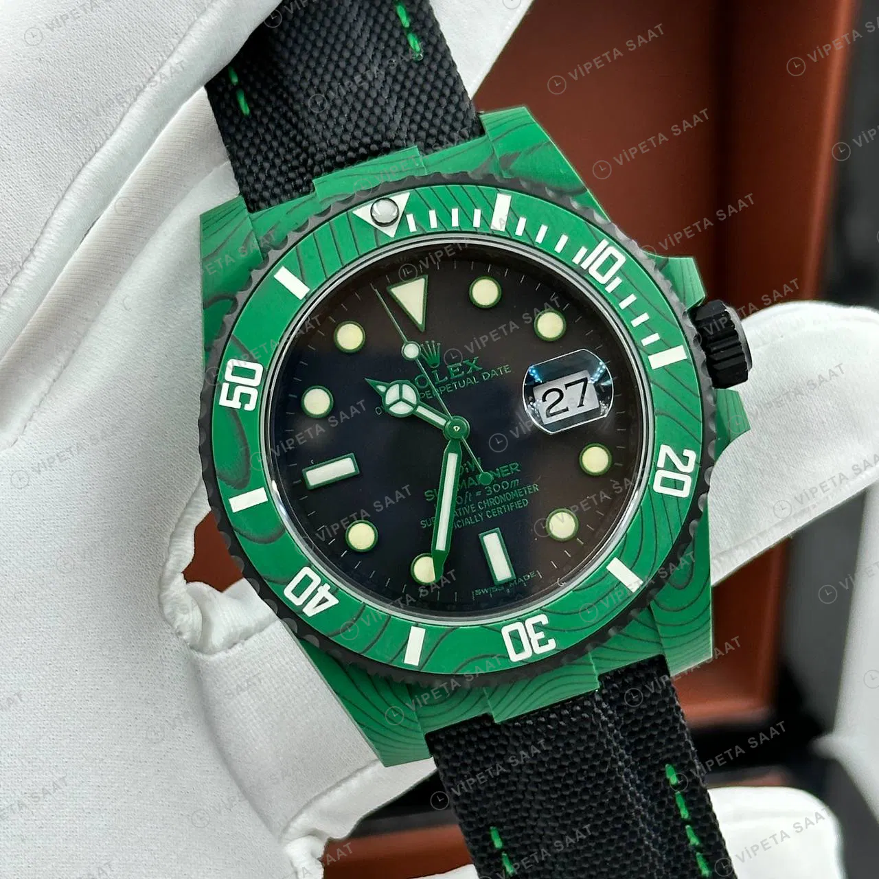 Rolex Submariner 126610LN 41 mm Yeşil Kadranlı Super Clone Eta Saat detay 5