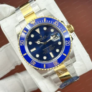 Rolex Submariner 126613LB 41 mm bluesy Mavi Kadranlı Sarı Altın İki Renk Super Clone Eta Saat karşıdan görünüm