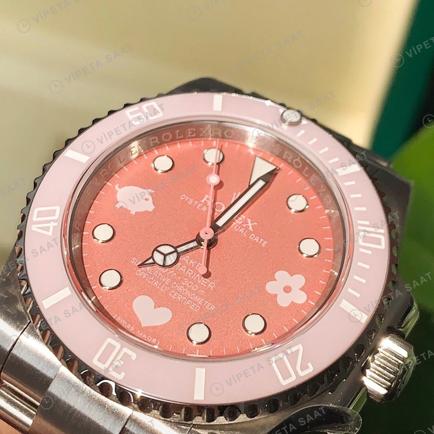Rolex Submariner Pembe Super Clone ETA Saat detay 4
