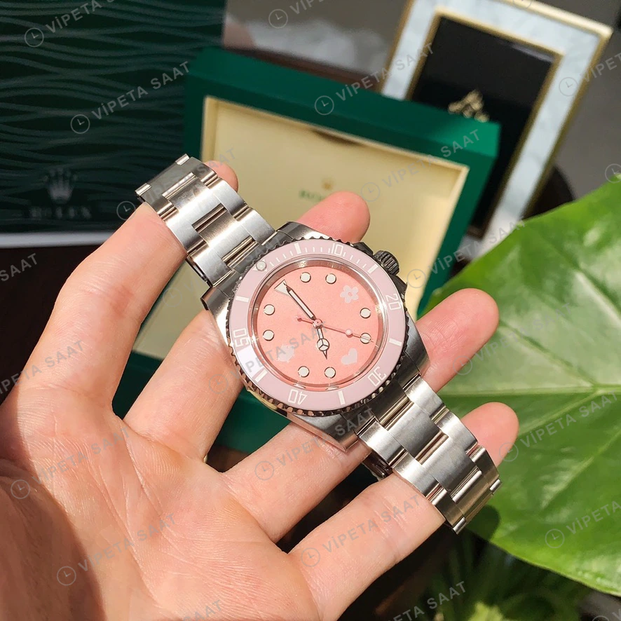 Rolex Submariner Pembe Super Clone ETA Saat detay 6