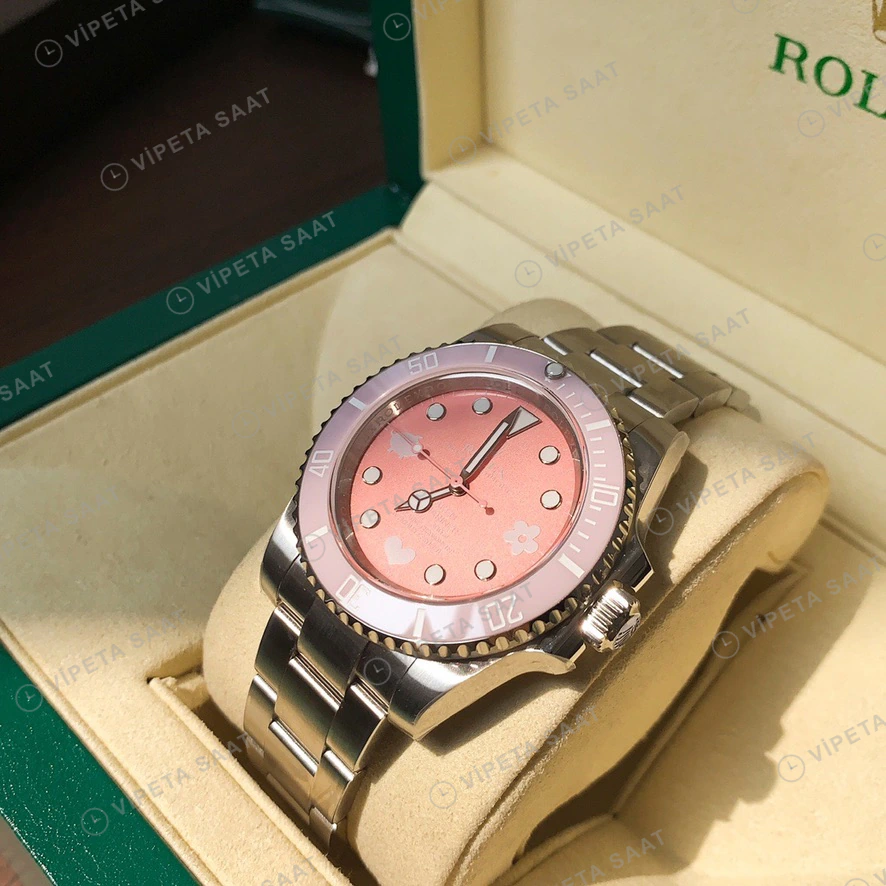 Rolex Submariner Pembe Super Clone ETA Saat detay 7