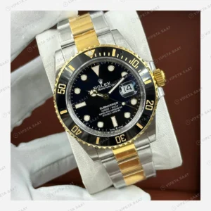 Rolex Submariner Siyah Kadran Sarı Altın İki Renk Prestij Super Clone Eta Saat detay 6