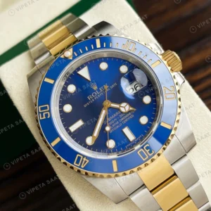 Rolex Submariner Two-Tone Mavi Super Clone ETA Saat karşıdan görünüm