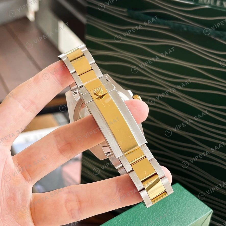 Rolex Submariner Two-Tone Mavi Super Clone ETA Saat detay 4