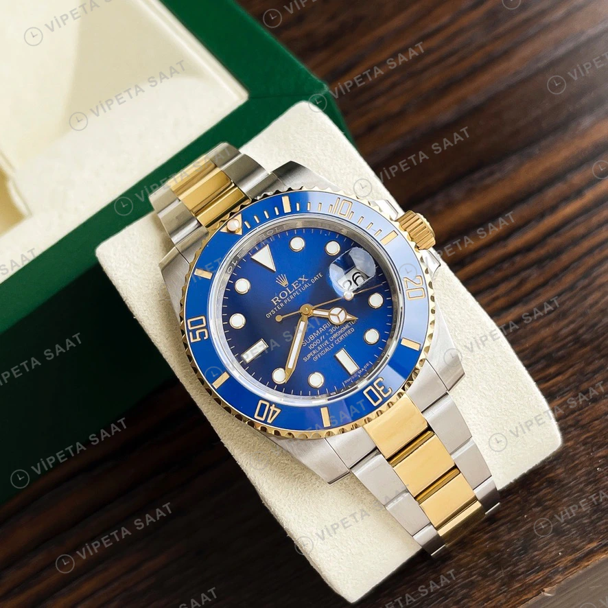 Rolex Submariner Two-Tone Mavi Super Clone ETA Saat detay 6