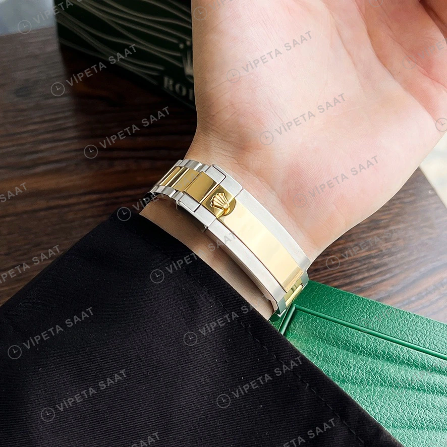 Rolex Submariner Two-Tone Mavi Super Clone ETA Saat detay 7