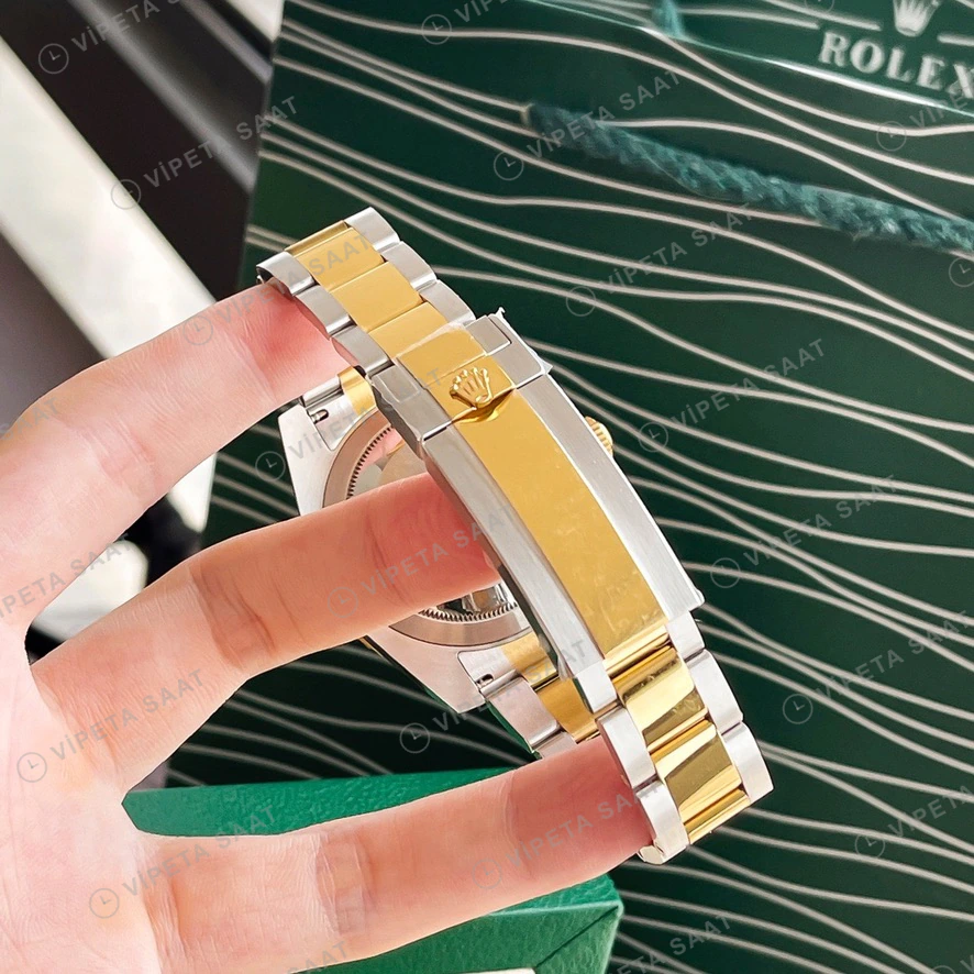Rolex Submariner Two-Tone Siyah Super Clone ETA Saat detay 6