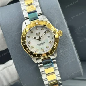 TAG Heuer Aquaracer Beyaz Kadran Altın Çift Renk Super Clone ETA Saat detay 5