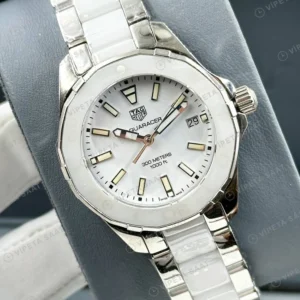 TAG Heuer Aquaracer Beyaz Kadran Çelik Lady Super Clone ETA Saat detay 4