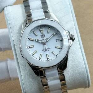 TAG Heuer Aquaracer Beyaz Kadran Çift Renk Çelik Super Clone ETA Saat detay 4
