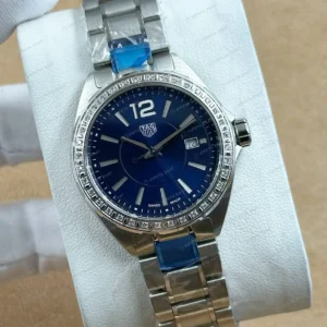 TAG Heuer Aquaracer Mavi Elmas Taşlı Çelik Super Clone ETA Saat detay 4